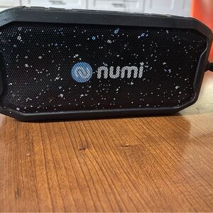 NUMI Waterproof Black Portable Speaker with Cosmic Design